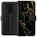 Miniatyrbillede 1 af 3: OnePlus 8 Pro Tegnebogsetui Marmor Sort & Guld
