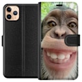 Pikkukuva 1 / 3: Apple iPhone 11 Pro Max Lompakkokotelo Simpanssi Selfie Rauhallinen Graafinen Suunnittelu Apinan Aihe Suosittu Urban Art Tyyli