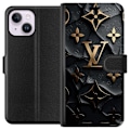 Miniatyrbillede 1 af 3: Apple iPhone 14 Plus Tegnebogsetui Louis Vuitton Mørk Tilstand Design Sort Luksus Stil Mode Populær Grafisk Mønster Modeikon Luksusmærke