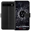 Miniatyrbillede 1 af 3: Google Pixel 6a Tegnebogsetui Black Mirror Sci-Fi Netflix Serie Dystopi Teknologi Cyberpunk Mørkt TV Videospil Tema