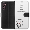Miniatyrbild 1 av 3: Samsung Galaxy A14 5G Plånboksfodral You Don’t Know My Password – edgy textmotiv med attityd