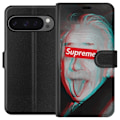 Miniatyrbillede 1 af 3: Google Pixel 9 Pro XL Tegnebogsetui Supreme Albert Einstein 3D Motiv Streetwear Design Populær Videnskab Ikonisk Grafisk Urban Kunst