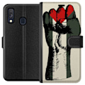 Miniatyrbillede 1 af 3: Samsung Galaxy A40 Tegnebogsetui Hånd bundet i Palæstinas farver - kraftfuldt symbol for frihedsbevægelsen