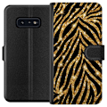 Miniatyrbillede 1 af 3: Samsung Galaxy S10e Tegnebogsetui Guld & Glitter