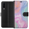 Miniatyrbillede 1 af 3: Huawei P30 Tegnebogsetui Pastelmarmor