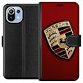 Miniatyrbillede 1 af 3: Xiaomi Mi 11 Lite Tegnebogsetui Mobil etui med stilfuld Porce-logo i sort og hvid