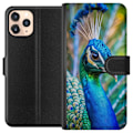 Miniatyrbillede 1 af 3: Apple iPhone 11 Pro Tegnebogsetui Påfugle Fjer Farverig Design Fuglemotiv Eksotisk Grafisk Motiv Natur Luksuriøs Dekoration