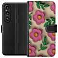 Pikkukuva 1 / 3: Sony Xperia 1 VI Lompakkokotelo Poreilevat Kukat