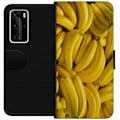 Miniatyrbild 1 av 3: Huawei P40 Pro Plånboksfodral Banana Pattern – lekfullt mönster med gula bananer