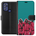 Pikkukuva 1 / 3: Motorola Moto G60S Lompakkokotelo Squid Game Hahmot Graafinen Suunnittelu Sarjakuvasarjan Hahmot Suosittu TV-Teema Aasialainen Tyyli Jännittävä Tre