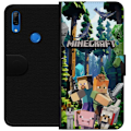 Pikkukuva 1 / 3: Huawei P Smart Z Lompakkokotelo Minecraft-matkapuhelinkotelo metsällä ja pikselityylisillä hahmoilla