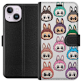 Miniatyrbillede 1 af 3: Apple iPhone 15 Tegnebogsetui Labubu Macaron Monster - Nuttet Samlefigur med Stil