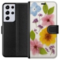 Miniatyrbillede 1 af 3: Samsung Galaxy S21 Ultra 5G Tegnebogsetui Pressede blomster