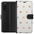 Miniatyrbillede 1 af 3: Sony Xperia 10 II Tegnebogsetui Teddybaggrund - søde teddybjørne mod en blød baggrund