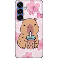 Pikkukuva 1 / 3: Samsung Galaxy S25+ Läpinäkyvä kuori Kawaii Capybara Sydän