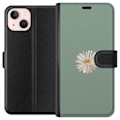 Miniatyrbillede 1 af 3: Apple iPhone 13 Tegnebogsetui Grøn Minimalblomst - stilfuld b