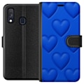 Miniatyrbillede 1 af 3: Samsung Galaxy A40 Tegnebogsetui Blå Hjerter