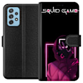 Pikkukuva 1 / 3: Samsung Galaxy A72 5G Lompakkokotelo Squid Game Teema Suosittu Sarja Motiivi Graafinen Ikoninen Suunnittelu Aasialainen Popkulttuuri Jännitys Draama