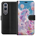 Miniatyrbillede 1 af 3: OnePlus Nord CE4 Lite Tegnebogsetui Enhjørning Candy Pastel Kawaii Motiv Sød Populær Farve Grafisk Trend Børne Motiv Fantasy Art