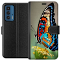 Miniatyrbillede 1 af 3: Motorola Edge 20 Pro Tegnebogsetui Sommerfugl Natur Sommer Motiv Vinger Farverig Design Populær Dekoration Grafisk Eksotisk Tema