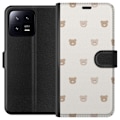 Miniatyrbillede 1 af 3: Xiaomi 13 Tegnebogsetui Teddybaggrund - søde teddybjørne mod en blød baggrund