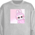 Miniatyrbilde 1 av 3: Sweatshirt for Barn | Myk og Klassisk Collegegenser Labubu Bunny Series grå one size