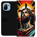 Pikkukuva 1 / 3: Xiaomi Mi 11 Lompakkokotelo Jeesus ja Kortti - uskonnollinen motiivi syvällä symboliikalla