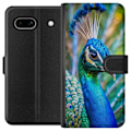 Miniatyrbillede 1 af 3: Google Pixel 7a Tegnebogsetui Påfugle Fjer Farverig Design Fuglemotiv Eksotisk Grafisk Motiv Natur Luksuriøs Dekoration