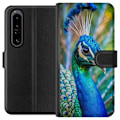 Pikkukuva 1 / 3: Sony Xperia 1 IV Lompakkokotelo Pavun Sulat Värikäs Design Lintuaihe Eksoottinen Graafinen Suunnittelu Luonto Ylellinen Koristelu