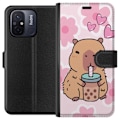 Pikkukuva 1 / 3: Xiaomi Redmi 12C Lompakkokotelo Kawaii Capybara Sydän Anime-tyyli Söpö Suunnittelu Eläinaihe TikTok Suosittu Lahja Tyttö