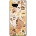 Pikkukuva 1 / 3: Google Pixel 7a Läpinäkyvä kuori Kawaii capybara mobilskal med gulliga djurmotiv