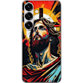 Pikkukuva 1 / 3: Samsung Galaxy S25 Läpinäkyvä kuori Jeesus ja Kortti - uskonnollinen motiivi syvällä symboliikalla