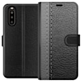 Miniatyrbillede 1 af 3: Sony Xperia 10 II Tegnebogsetui Sort & Grå Læder