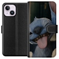 Miniatyrbild 1 av 3: Apple iPhone 14 Plus Plånboksfodral Stitch Söt Alien – Blå Favorit från Yttre Rymden