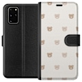 Miniatyrbillede 1 af 3: Samsung Galaxy S20+ Tegnebogsetui Teddybaggrund - søde teddybjørne mod en blød baggrund