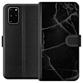 Miniatyrbillede 1 af 3: Samsung Galaxy S20+ Tegnebogsetui Sort marmor