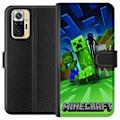 Miniatyrbillede 1 af 3: Xiaomi Redmi Note 10 Pro Tegnebogsetui Minecraft Creeper mobilskal i klassisk grön pixelstil