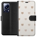 Miniatyrbillede 1 af 3: Xiaomi 13 Lite Tegnebogsetui Teddybaggrund - søde teddybjørne mod en blød baggrund