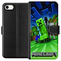 Pikkukuva 1 / 3: Apple iPhone 6s Lompakkokotelo Minecraft Creeper mobilskal i klassisk grön pixelstil