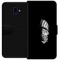 Miniatyrbillede 1 af 3: Samsung Galaxy J6+ Tegnebogsetui Keffiyeh-mønster - klassisk sort-hvid palæstinensisk tørklæde med kulturel betydning