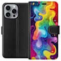Miniatyrbild 1 av 3: Apple iPhone 16 Pro Max Plånboksfodral Color Splash Abstrakt Konst Design Färgstarkt Mönster Modern Populär Väggkonst Grafiskt Trend