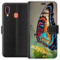 Miniatyrbild 1 av 3: Samsung Galaxy A20e Plånboksfodral Fjäril Natur Sommar Motiv Vingar Färgstark Design Populär Dekor Grafiskt Exotiskt Tema