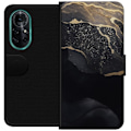 Miniatyrbillede 1 af 3: Huawei nova 8 Pro Tegnebogsetui Sort guld abstrakt