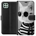 Pikkukuva 1 / 3: Samsung Galaxy A22 5G Lompakkokotelo Fancy Kissa