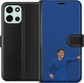 Kompatibel Tegnebogsetui til OnePlus Nord 6 Silva blå - Thiago Silva i blå kamptrøje mod mørkeblå baggrund blå