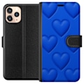 Miniatyrbillede 1 af 3: Apple iPhone 11 Pro Tegnebogsetui Blå Hjerter