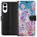 Miniatyrbillede 1 af 3: Samsung Galaxy S25 Edge Tegnebogsetui Enhjørning Candy Pastel Kawaii Motiv Sød Populær Farve Grafisk Trend Børne Motiv Fantasy Art