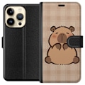 Miniatyrbillede 1 af 3: Apple iPhone 15 Pro Tegnebogsetui Mobilskal kawaii capybara flera figurer japansk stil
