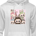 Miniatyrbillede 1 af 3: Hoodie til Voksen | Behagelig Hættetrøje Labubu Classics grå XXL