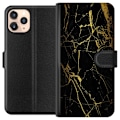 Miniatyrbilde 1 av 3: Apple iPhone 11 Pro Lommeboketui Marmor Svart & Gull
